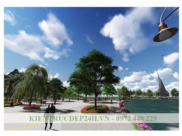 Thiết kế cảnh quang của kiến trúc  tạo không gian tươi mới