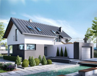 Thiết kế nhà biệt thự 2 tầng, Sân vườn, mái thái