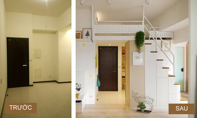 Căn hộ 33 m2 như rộng gấp đôi sau khi sửa