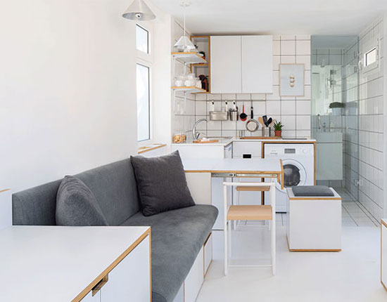 Cuộc sống tiện nghi, đủ đầy chỉ gói ghém vỏn vẹn trong căn hộ nhỏ 15m²