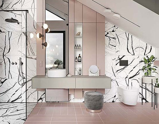 Phòng ngủ màu hồng vừa lạ vừa sang trọng - nội thất quận 1 