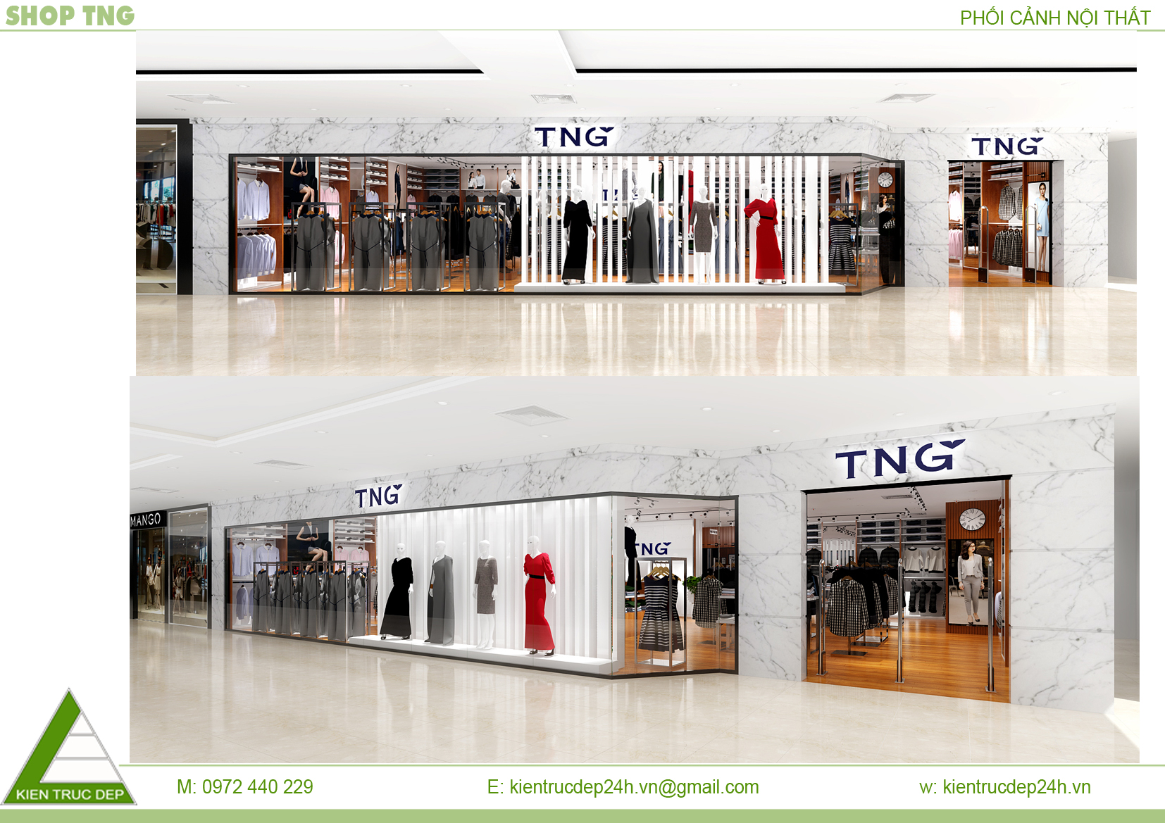 thiết kế shop thời trang TNG